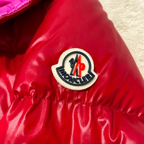 NWT Women’s Medium Moncler Bardanette Hooded Quilted Shell Down Jacket In Red - Picture 9 of 16